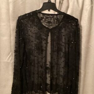 Laurence Kazar Black Sheer Jacket